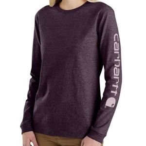 Carhartt NWT, Womens L, Loose Fit Heavyweight Long-Sleeve, Workwear Purple Tee